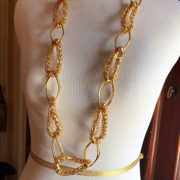 Chunky Gold Statement Chain Necklace - Picture 2 of 5